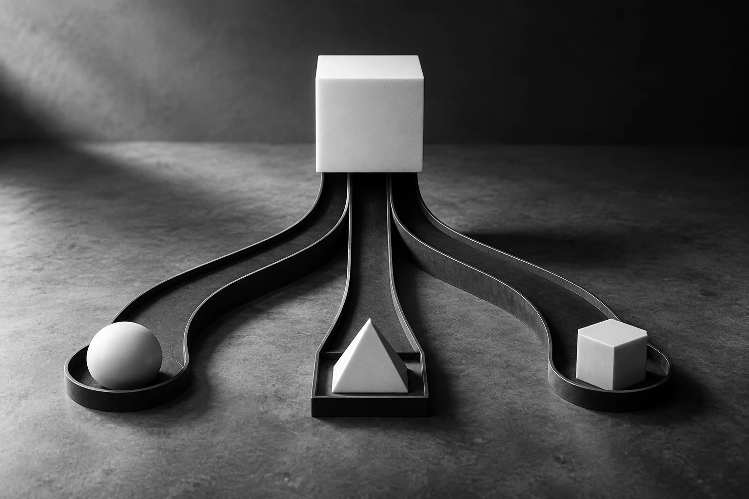 Monochrome AI-generated editorial artwork